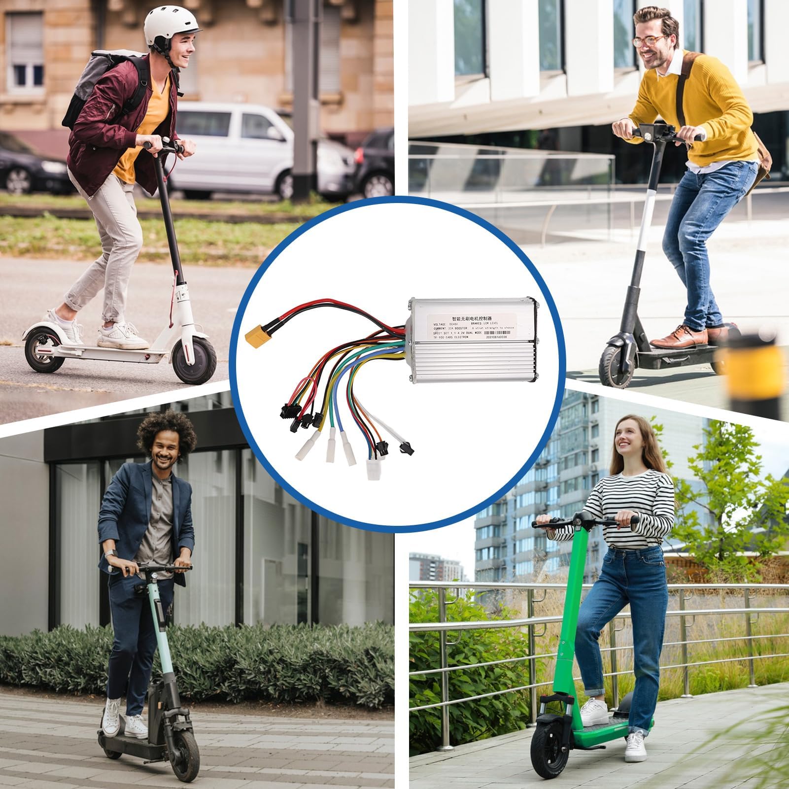 99x70x33 mm/3,9x2,8x1,3 po Contrôleur de Moteur sans Balais pour Scooter électrique de 10 po Contrôleur de Moteur Intelligent sans balais Contrôleur de Scooter à 2 Roues pour Le KUGOOM4