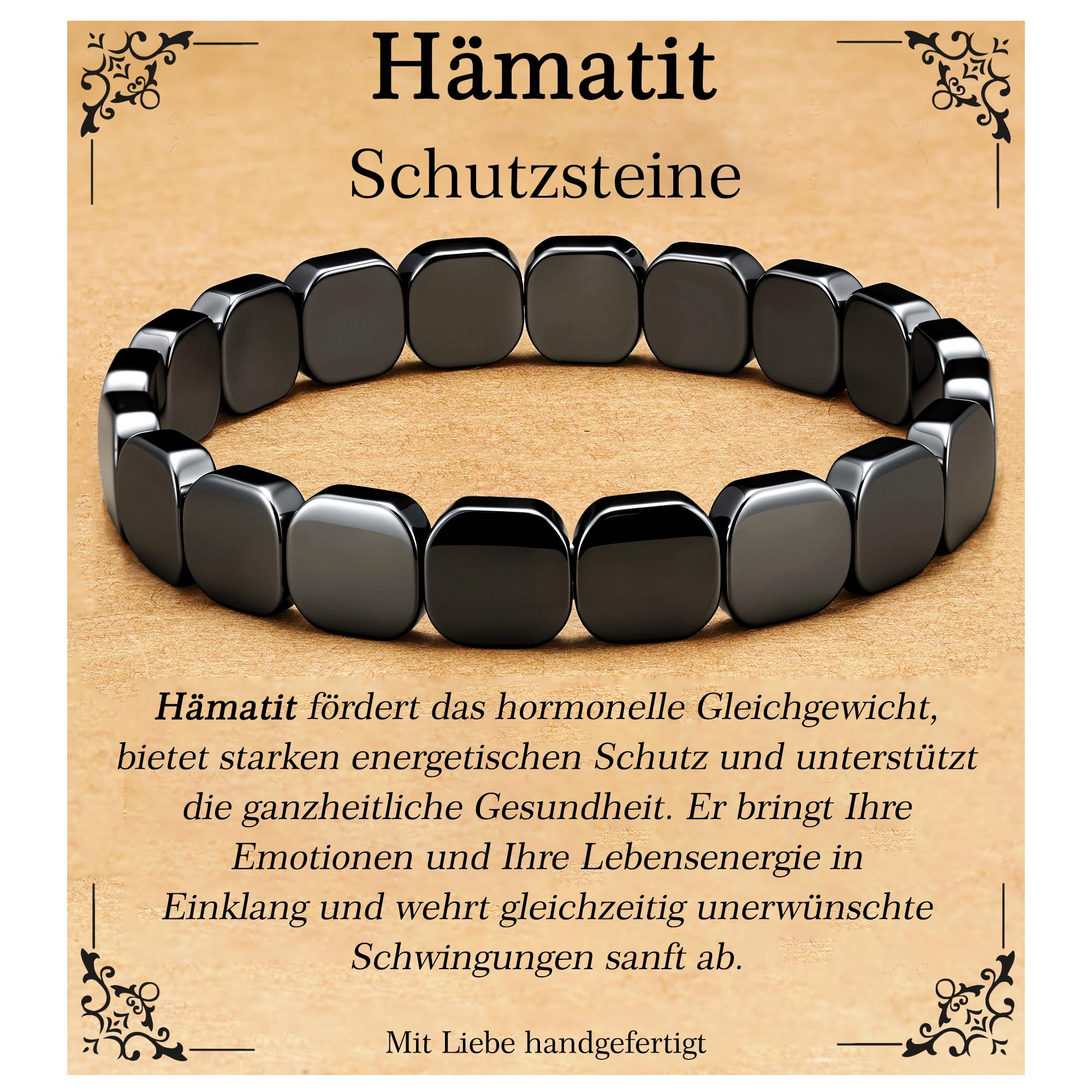 Esrael Hämatit Obsidian Tigerauge Armband für Herren, Verstellbares Magnetar-Perlenarmband Herren,Echte Naturstein Geschenk für Männer