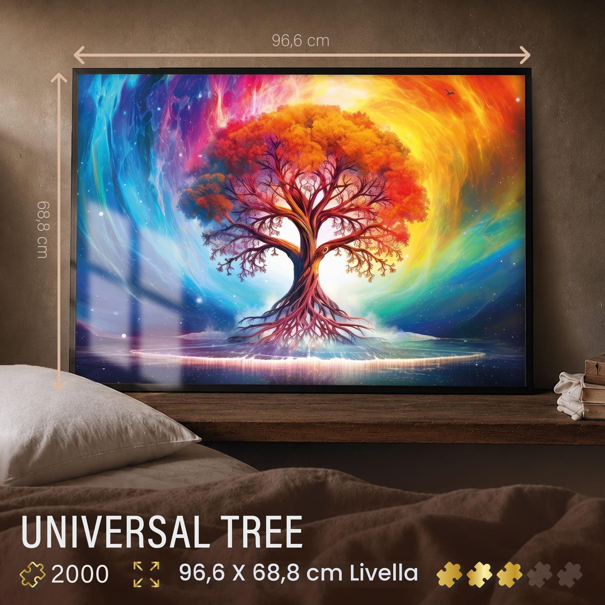 Ulmer Puzzleschmiede - Puzzle da 2000 pezzi "Universal Tree" – motivo albero della vita dal design moderno