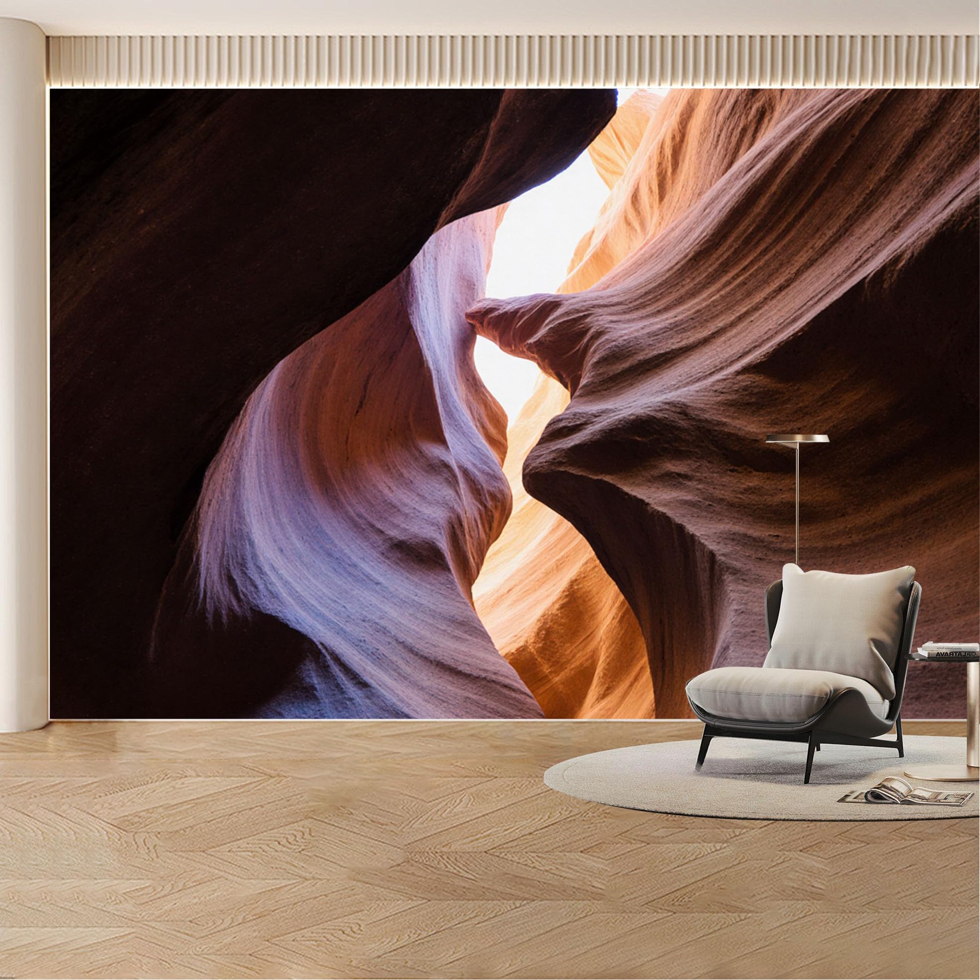 Custom Wall Mural Wallpaper Antelope Canyon， Nature Landscape 3D Effect Wall Decor， Modern Luxury Large Wall Art Removable SelfAdhesive Large Photo for Living Room， Bedroom， Office