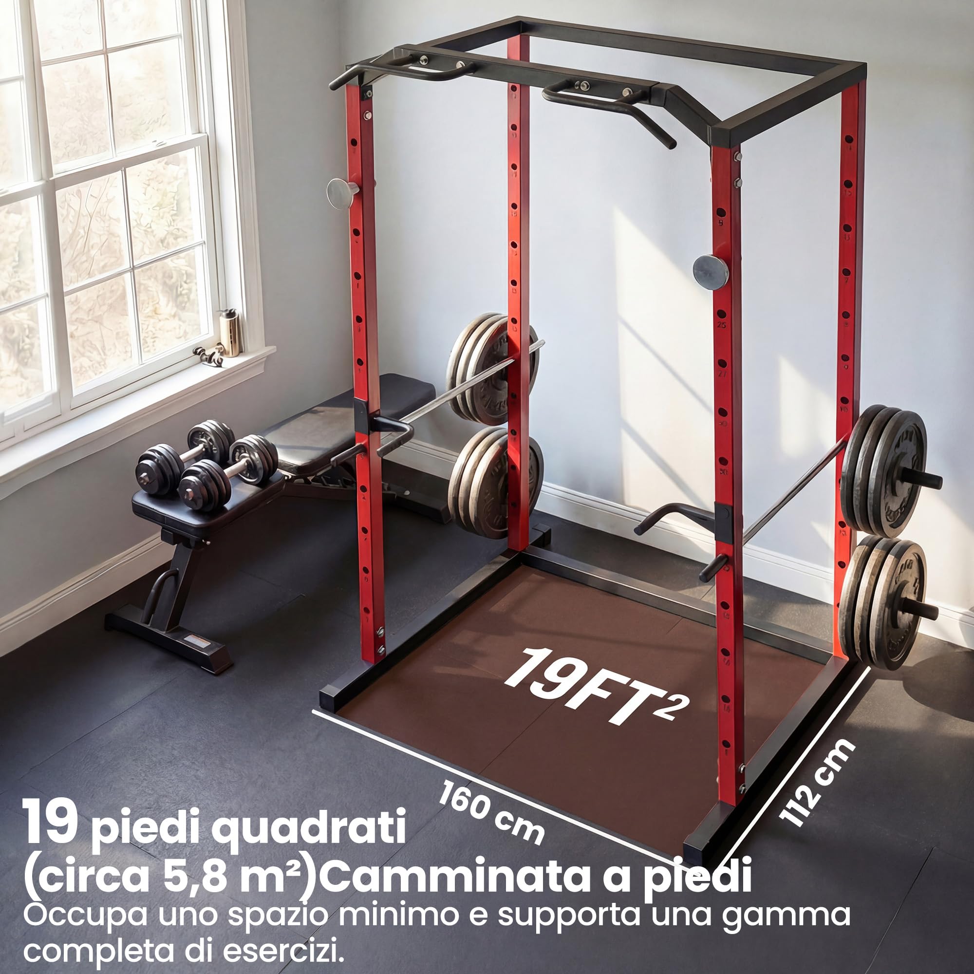 SPORTNOW Power Tower con Barre per Dip e Trazioni, Ganci J, Rack Palestra Multifunzione con Altezza Regolabile 11 Livelli, Struttura Acciaio, per Allenamento Fitness a Casa Palestra, Capacità 460 kg