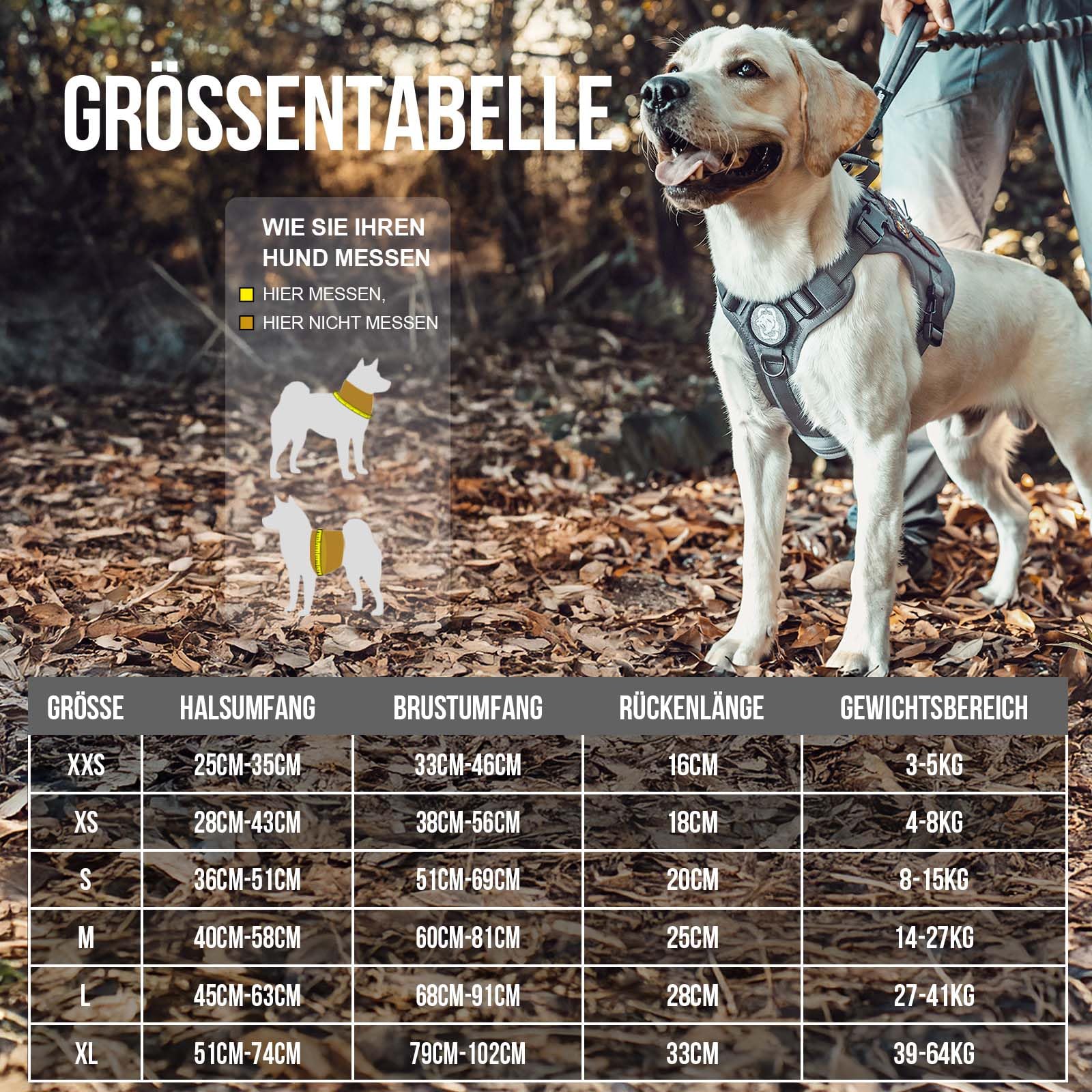 OneTigris Fire Watch Harnais Tactique de sécurité pour Chien - avec 1 poignée et 2 Anneaux en D - Nylon 1000D - Taille XL - Gris