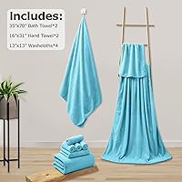 Vista 3 de Oversized Bath Towels Set of 8, 600 GSM Quick Dry for Hotel Bath Sheet Towel 35x70 inches, 2 Large Bath Towels, 2 Hand Towels, 4 Wash Cloths Machine