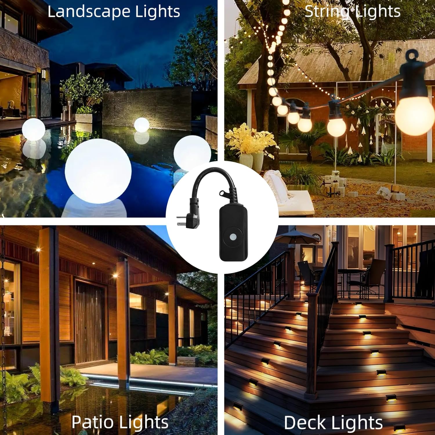 5GHz &2.4 GHz Outdoor Smart WiFi Plug Outlet,IP44,15 Amps,One Grounded Outlet, Wireless Remote, Alexa Smart Plugs and Google Home Assistant, ETL Listed,Black(1 Pack) - Image 7