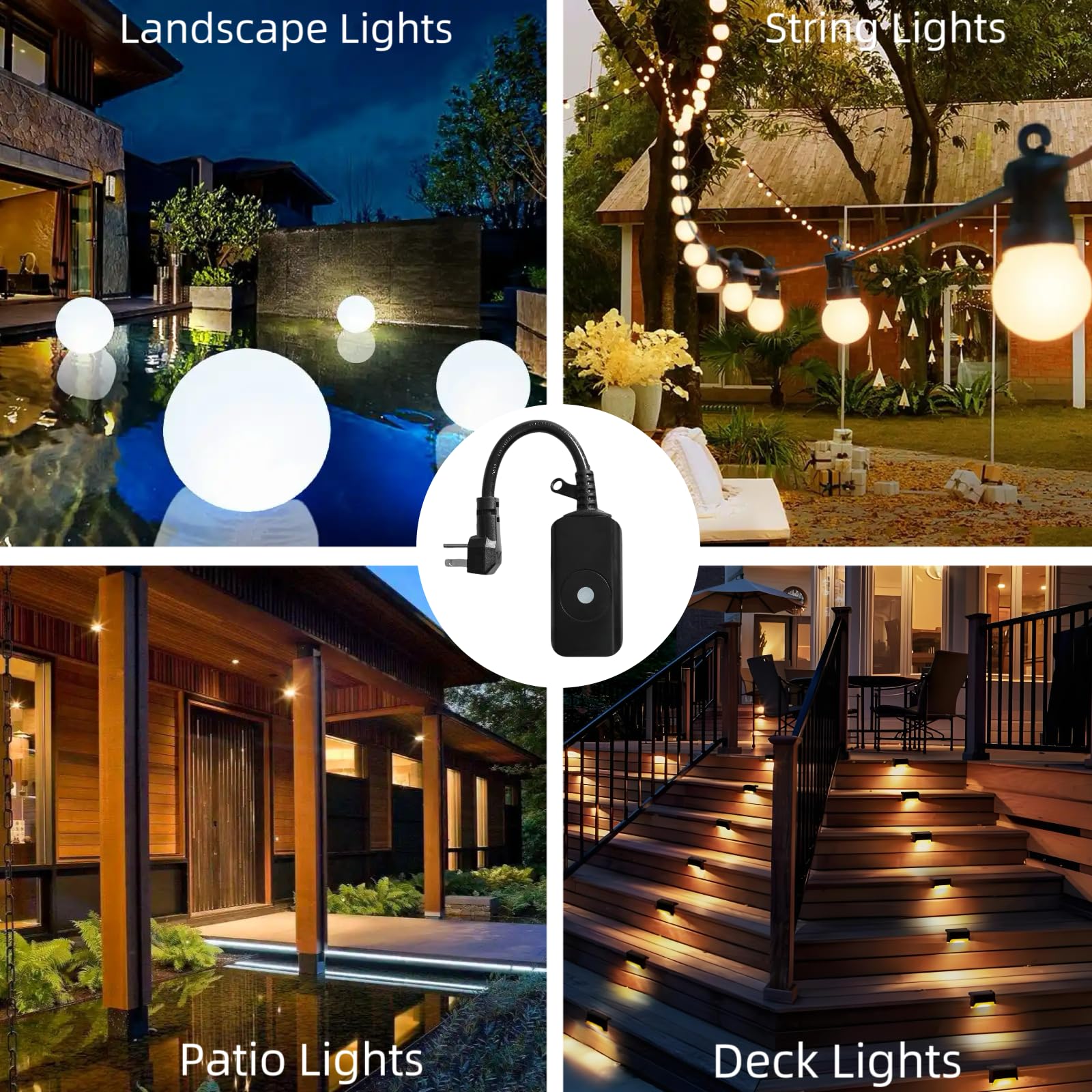 5GHz 2 4 GHz Outdoor Smart WiFi Plug Outlet IP44 15 Amps One Grounded Outlet Wireless Remote Alexa — view 7