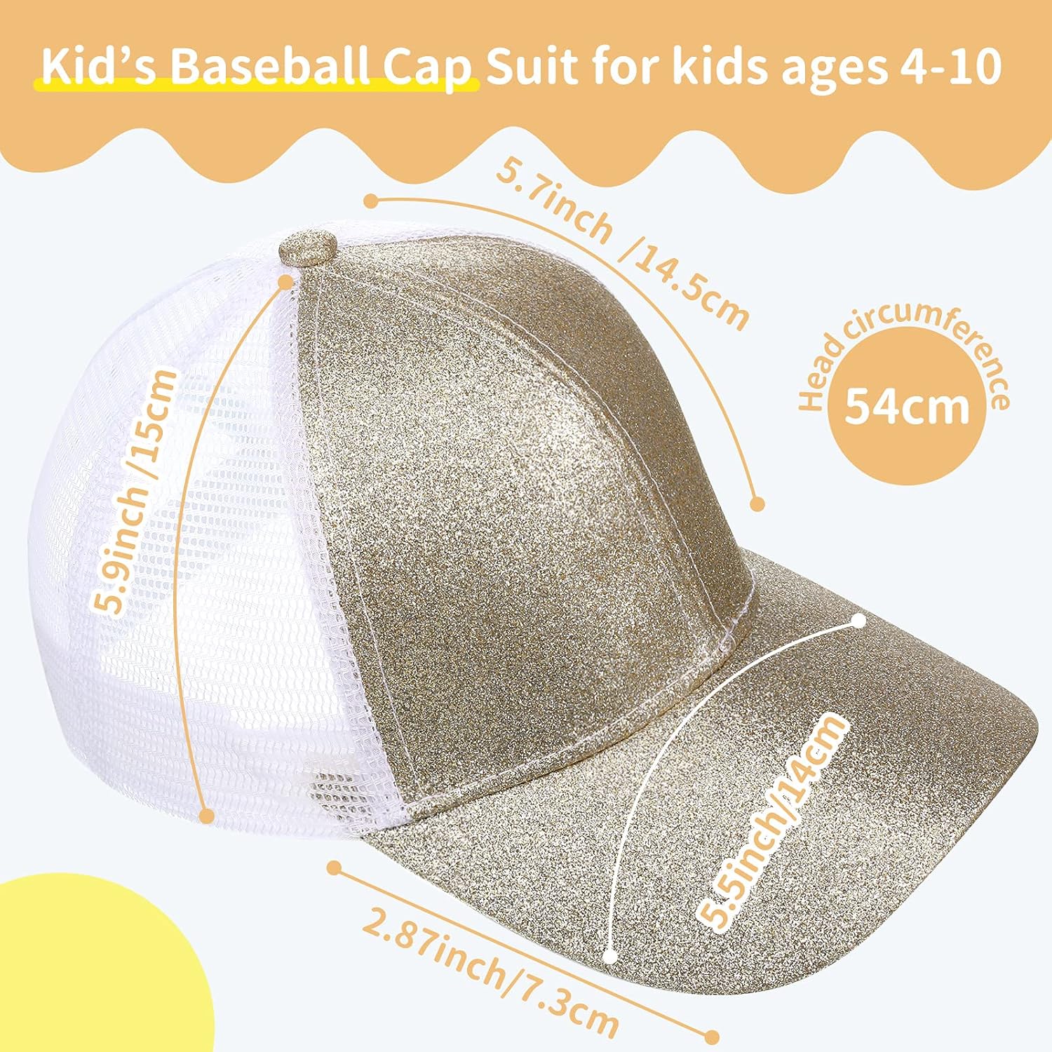 Geyoga Girls Baseball Hats Kids Glitter Ponytail Hats Adjustable Baseball Cap Shiny Little Girls High Messy Bun Baseball Hat (Black, Rose Gold, Lake Blue, Rose Red,4 Pieces): Clothing, Shoes & Jewelry