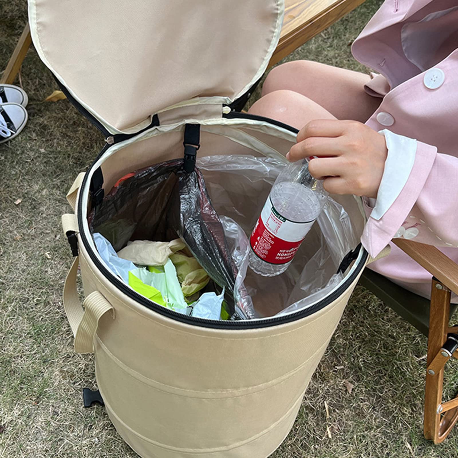 Pattumiera da giardino da giardinaggio 10 galloni/confezione borsa pieghevole per foglie da esterno pattumiera portatile riutilizzabile pattumiera da campeggio cestino per erba  15