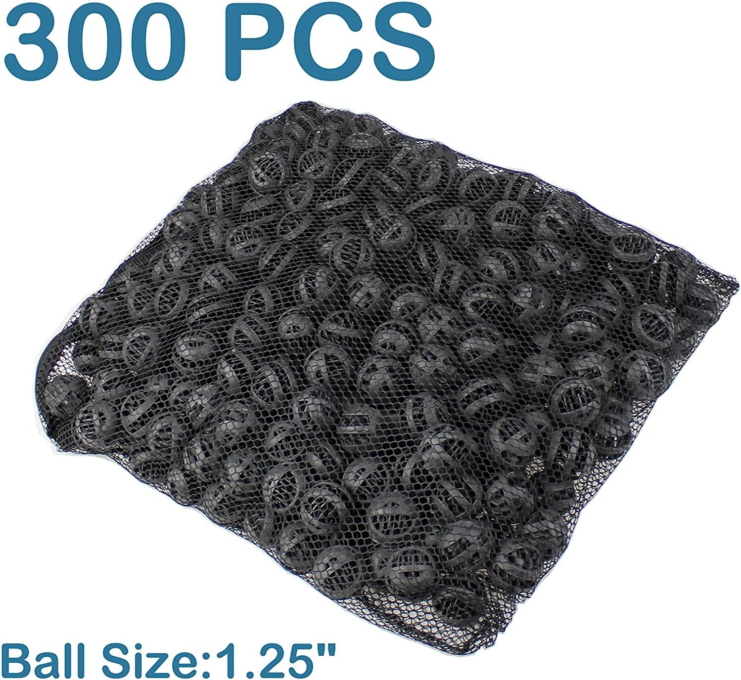 Wave Point Aquarium 1.25" Bio Balls Wet/Dry Filter Media for Tank Pond Reef Biofilter 50-900 pcs (300 pcs (1 Bag))