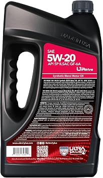 SAE 5W-20 Synthetic Blend Motor Oil API SP ILSAC GF-6A 5 Quart Jug