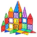 FNJO Magnetic Tiles, 64 PCS Magnetic Building Blocks, Magnets Building Set, STEM Toys for Kids Boys and Girls Creative and Inspirational