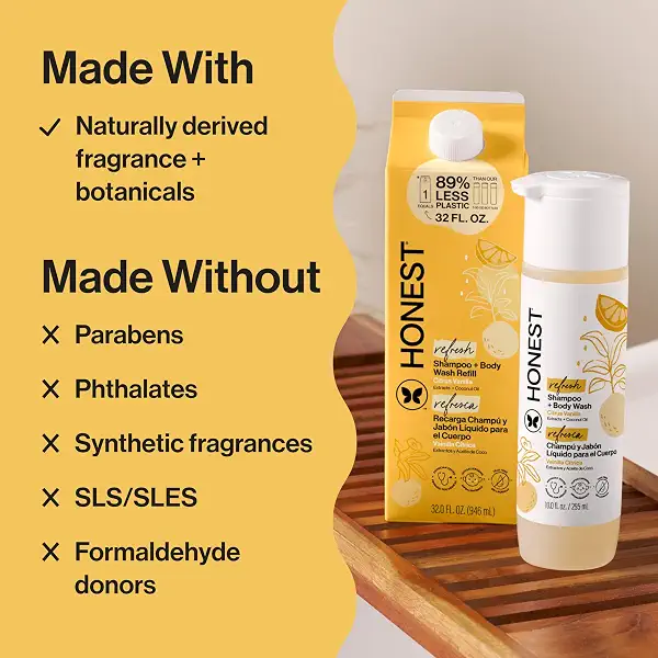 The Honest Company Shampoo Body Wash Refill Carton, Citrus Vanilla Refresh | 2-In-1 Shampoo & Body Wash, 32 Fl Oz. Tear-Free, Hypoallergenic, Naturally Derived. Gentle For Baby's Sensitive Skin. 4