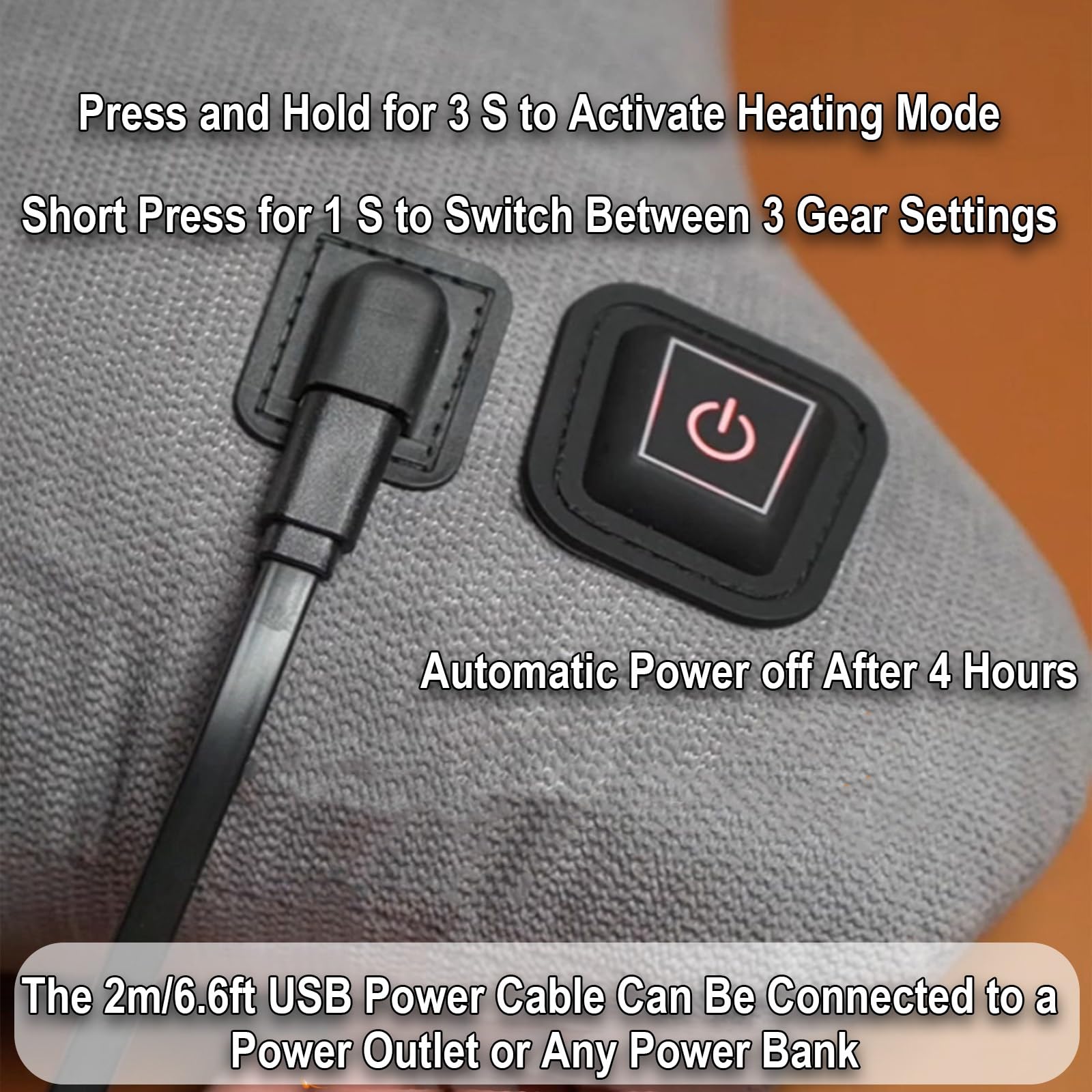 Almohadillas Electricas, Esterilla Calor Gris, Mantita Electrica con 3 Niveles de Calor y Apagado Automático de 4 Horas, Manta Electrica Ideal para El Invierno