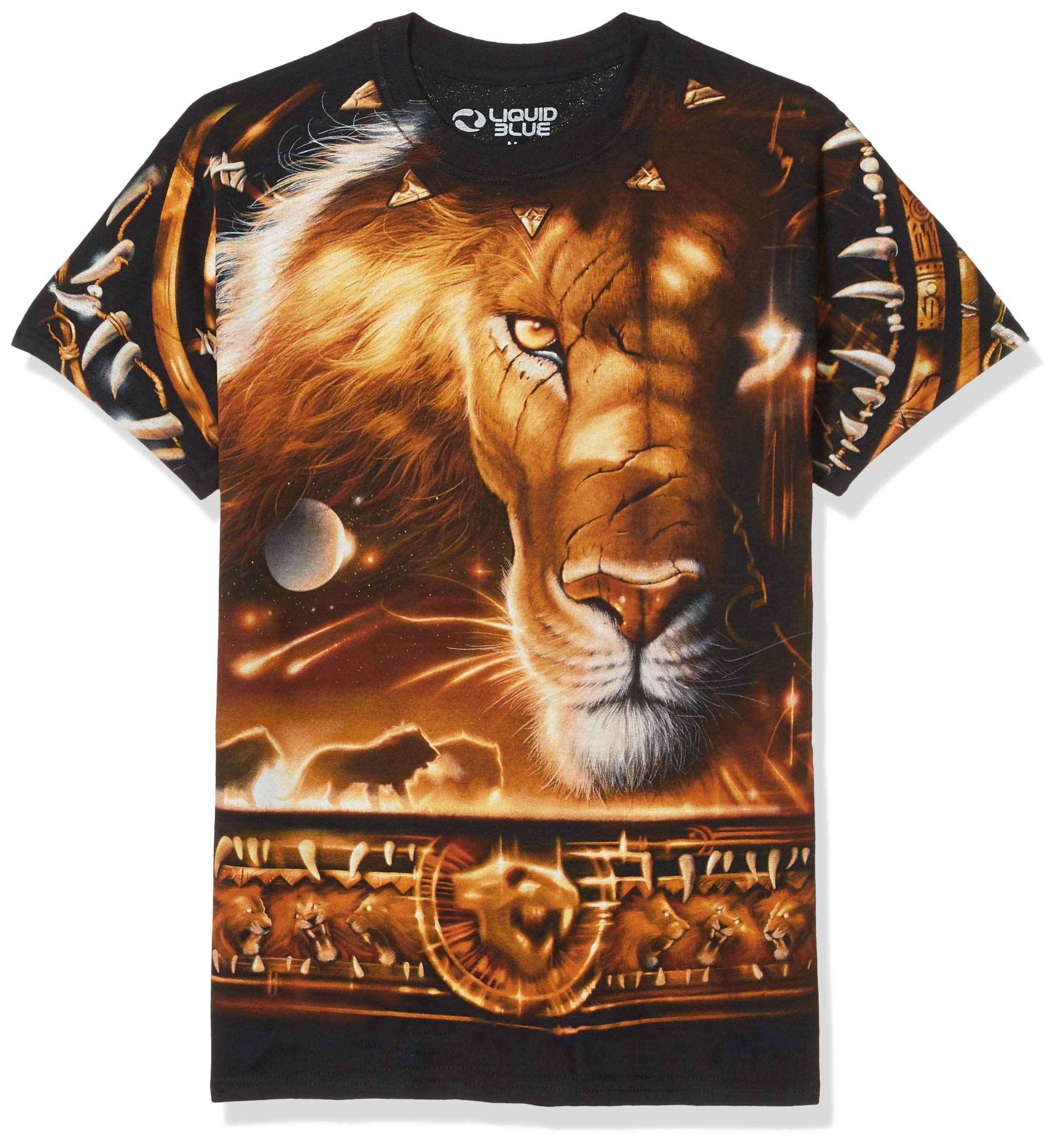 Liquid Blue Tribal Lion T-Shirt T-Shirt Uomo