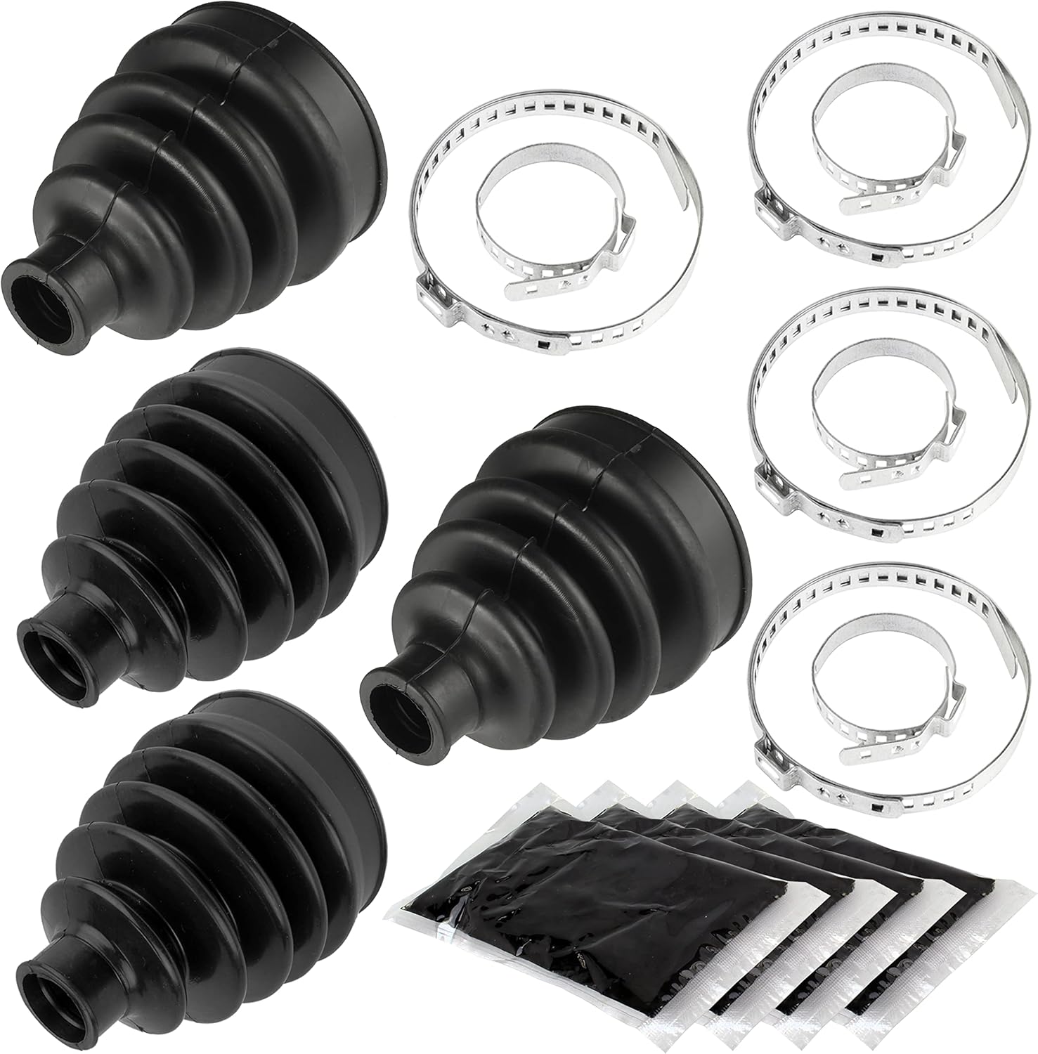 Caltric Front Axle Inner and Outer CV Boot Kit Compatible with Can-am Outlander 650 4X4 Xt Xtp 2006-2012 / Outlander Max 650 Xt Xtp 2006-2012