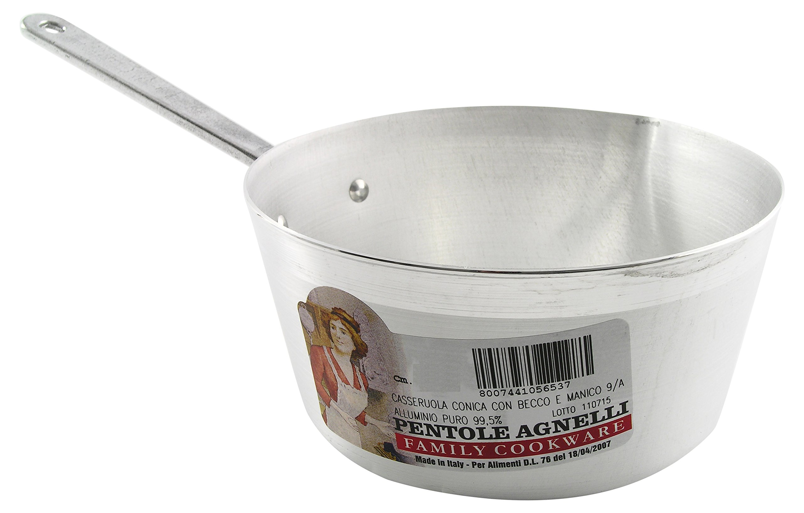 Pentole Agnelli Family Cooking Aluminium Conical Casserole Pan, Diameter 22 Cm.