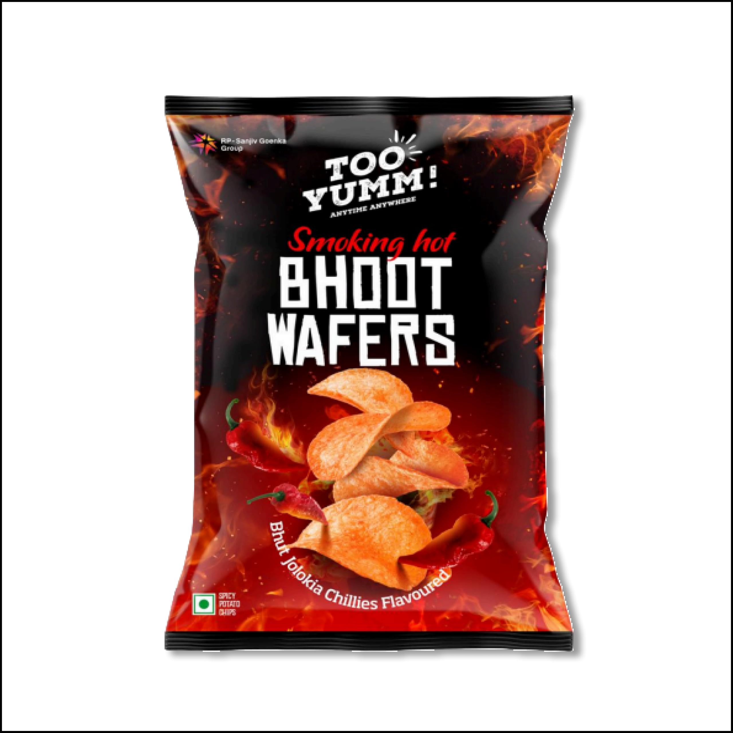 Too Yumm! | Bhoot Wafers | 82g | Spicy Chips with Ghost Pepper Flavour | 100% Vegetarian | 35% Less Saturated Fat
