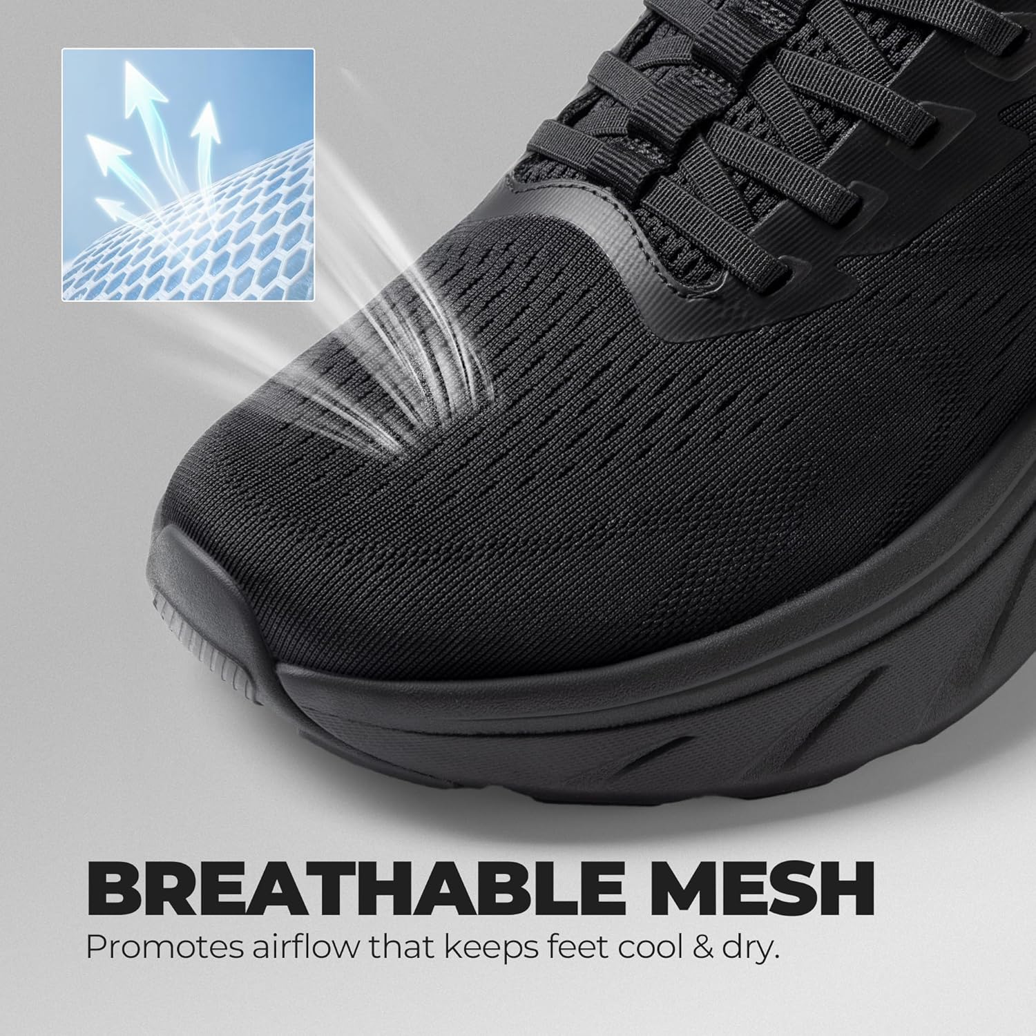 Men's Hands Free Slip On Stability Walking Running Shoes Tennis Non-Slip Comfortable Workout Gym Breathable Lightweight StediBase Fashion Sneakers - Image 7