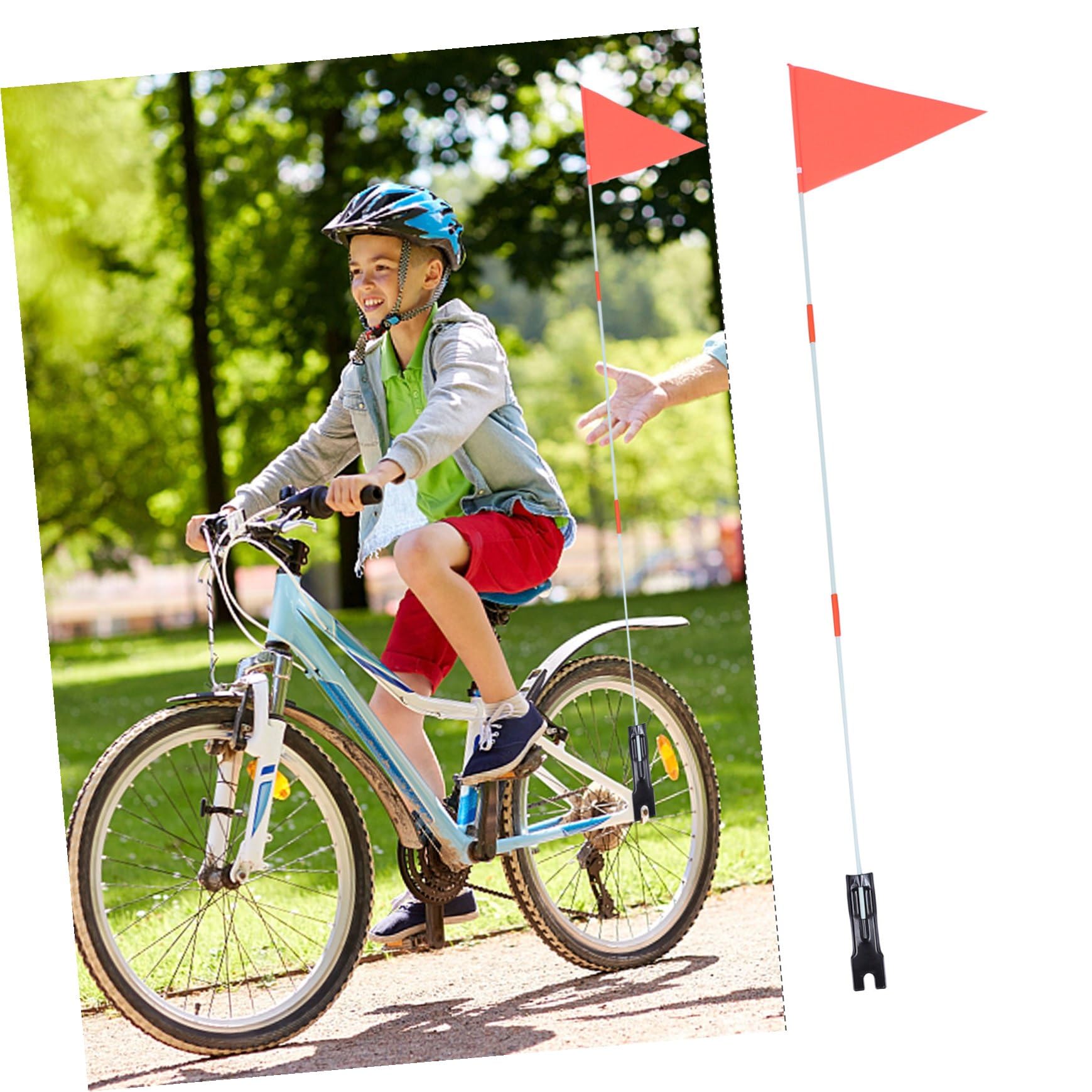 YARNOW 4 Juegos de Banderas de Seguridad para Bicicletas con Mástil Y Soporte Bandera de Bicicleta de 3 9 Pies Altura Ajustable Color Aleatorio