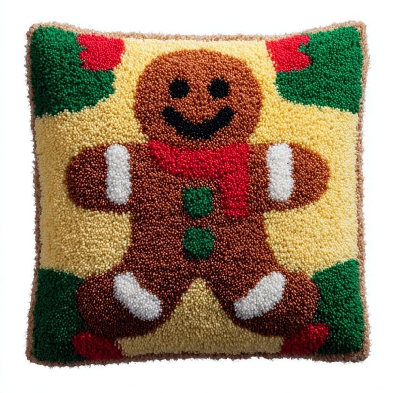 Latch Hook Kits Pillowcase Embroidery Kit,Christmas gingerbread man