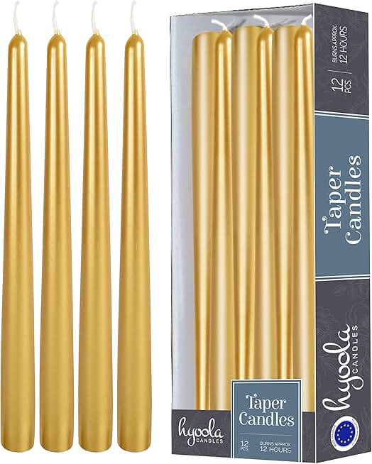 gold taper candles