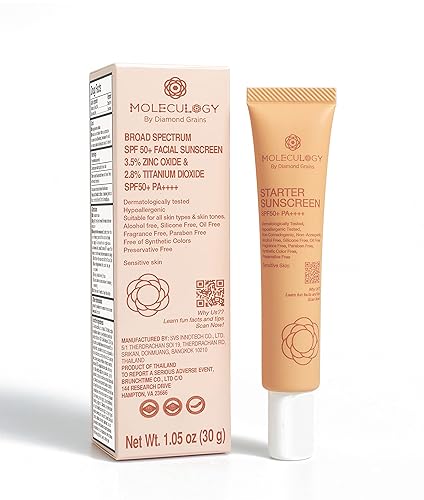 Crema de protección solar para principiantes faciales, colección de moleculogía de primera calidad, protector solar y aloe calmante, refrescante,