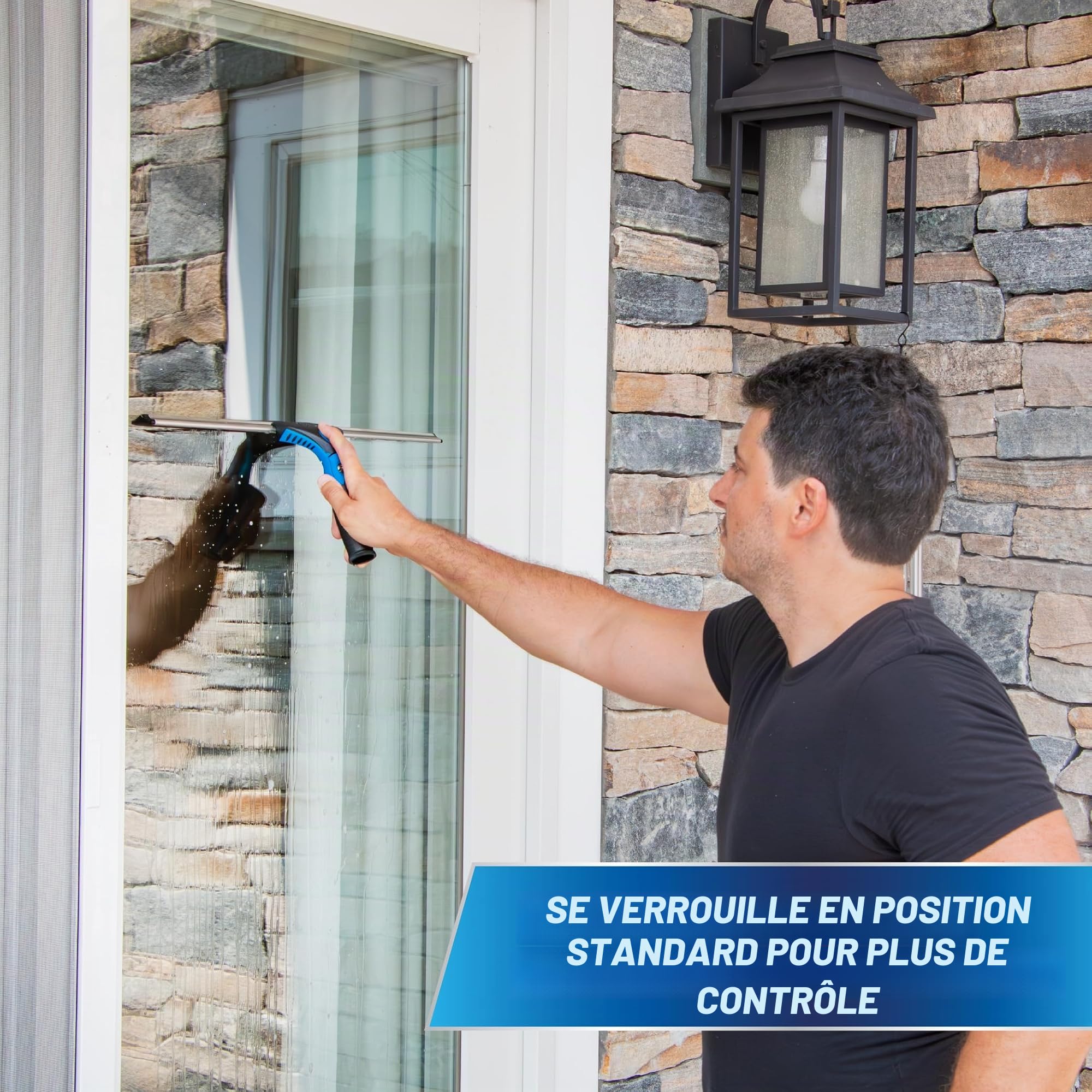 Unger 975510Unger Professional Swivel Squeegee with Grip 18" Blue and Black