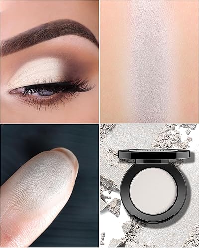 Miniatura 3 de Sombra de ojos blanca individual hecha a mano Sahdow paleta de maquillaje para Halloween, alta pigmentación y larga duración, sombra de ojos blanca