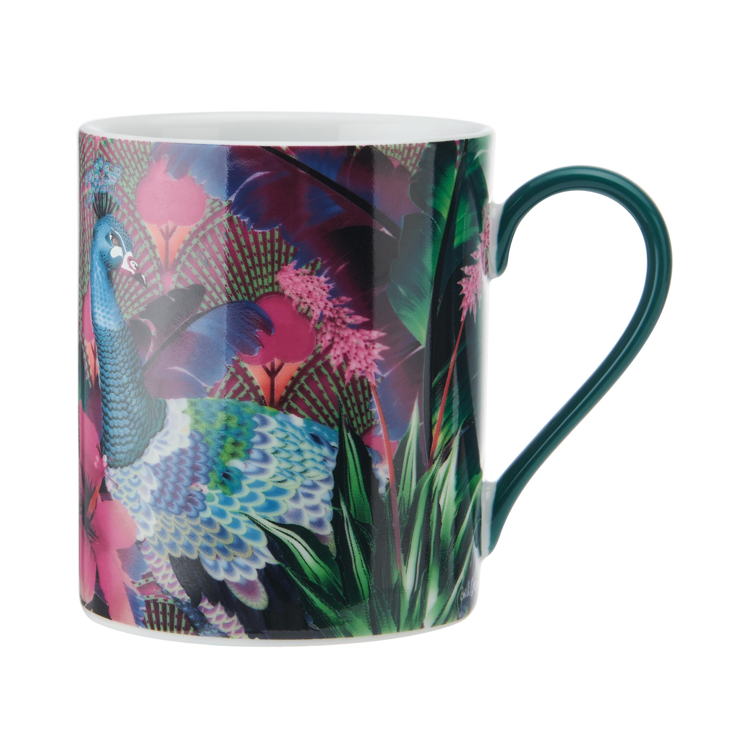 MIKASA x Sarah Arnett Porcelain Mug, 350ml, Peacock Print