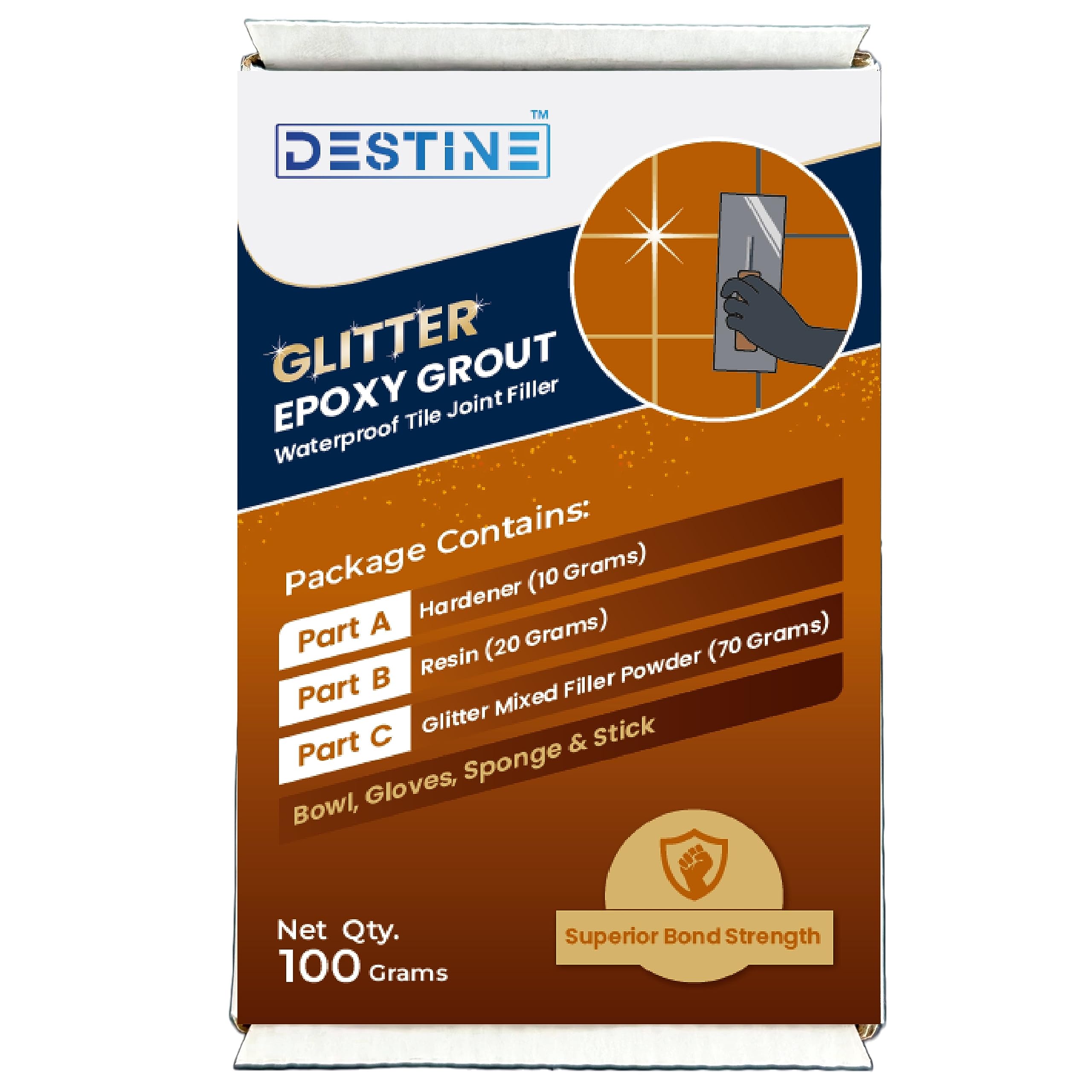 DESTINE™ COPPER GLITTER Epoxy Grout for Tiles (20 COLOURS) (100 Grams), Waterproof, Premixed Copper Glitter Sparkle for Uniform Shiny Finish (Copper Glitter Epoxy Grout) (Slate Grey) (B0CGDHQ1M2) Amazon Price History, Amazon Price Tracker