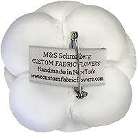 Vista 2 de Blanco Satén de seda Camellia broche Pin