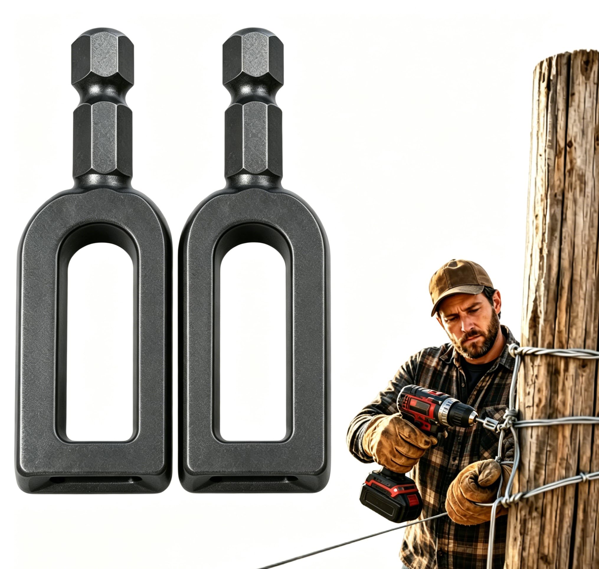 2Pc Style A Electric Wire Twister Tool For Drill, Wire Nut Twister, Multifunctional Wire Twisting Tool With 1/4" Hex Shank, Rebar Tie Wire Winder Carbon Steel, Universal For Construction And Fen