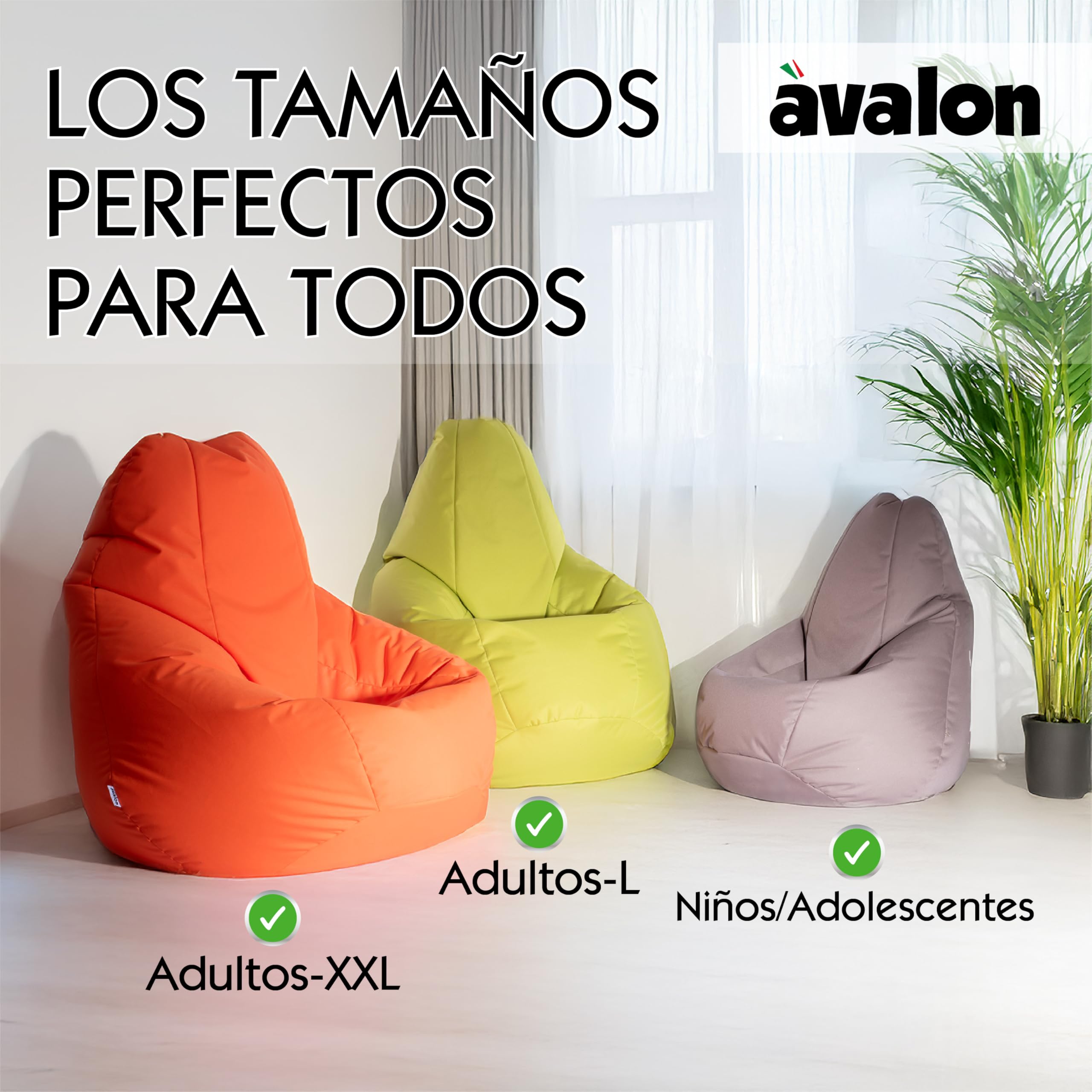 Avalon - Puff Salon Modelo Jive en Tela Técnica Reforzada, Modelos de Puff Pera con Relleno Incluido, Puf Muy Ergonómico y Cómodo, Anti-desgarros e Impermeable, Made in Italy(Grande XL-Blanco)