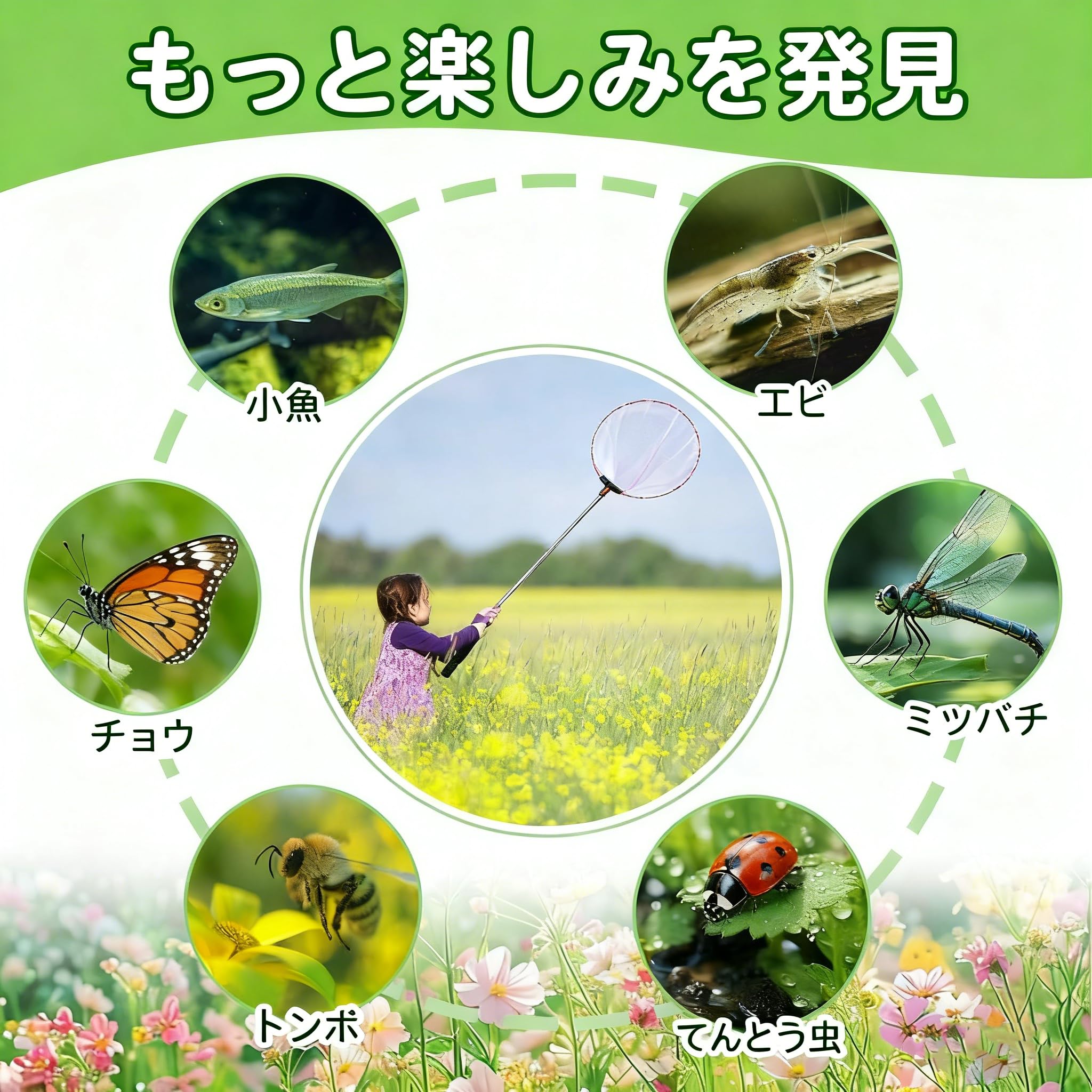☆送料無料☆昆虫採集☆虫取り網☆美品！最長4m41cm