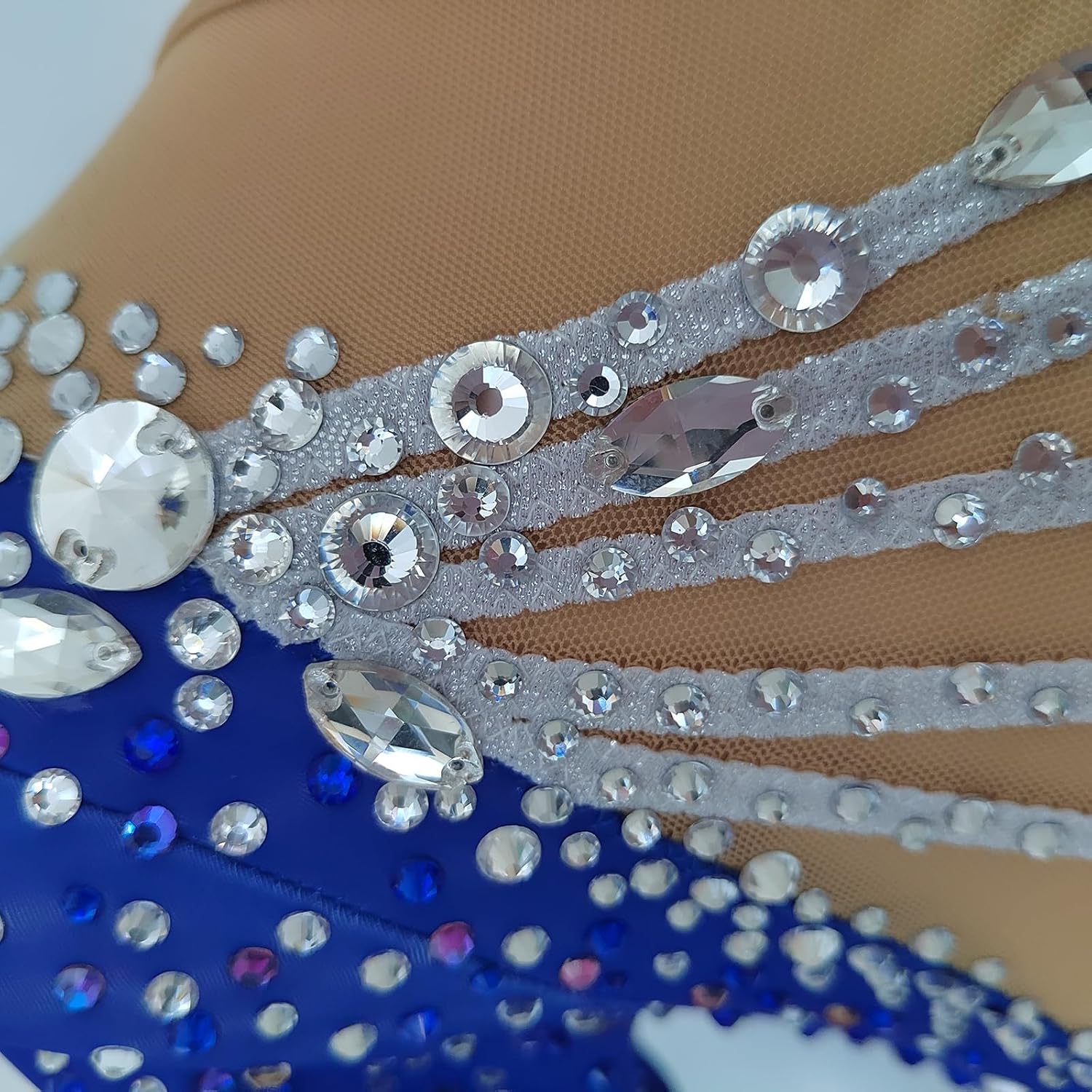 Blue Rhythmic Gymnastics Uniform for Girls Competition and Performance Ready