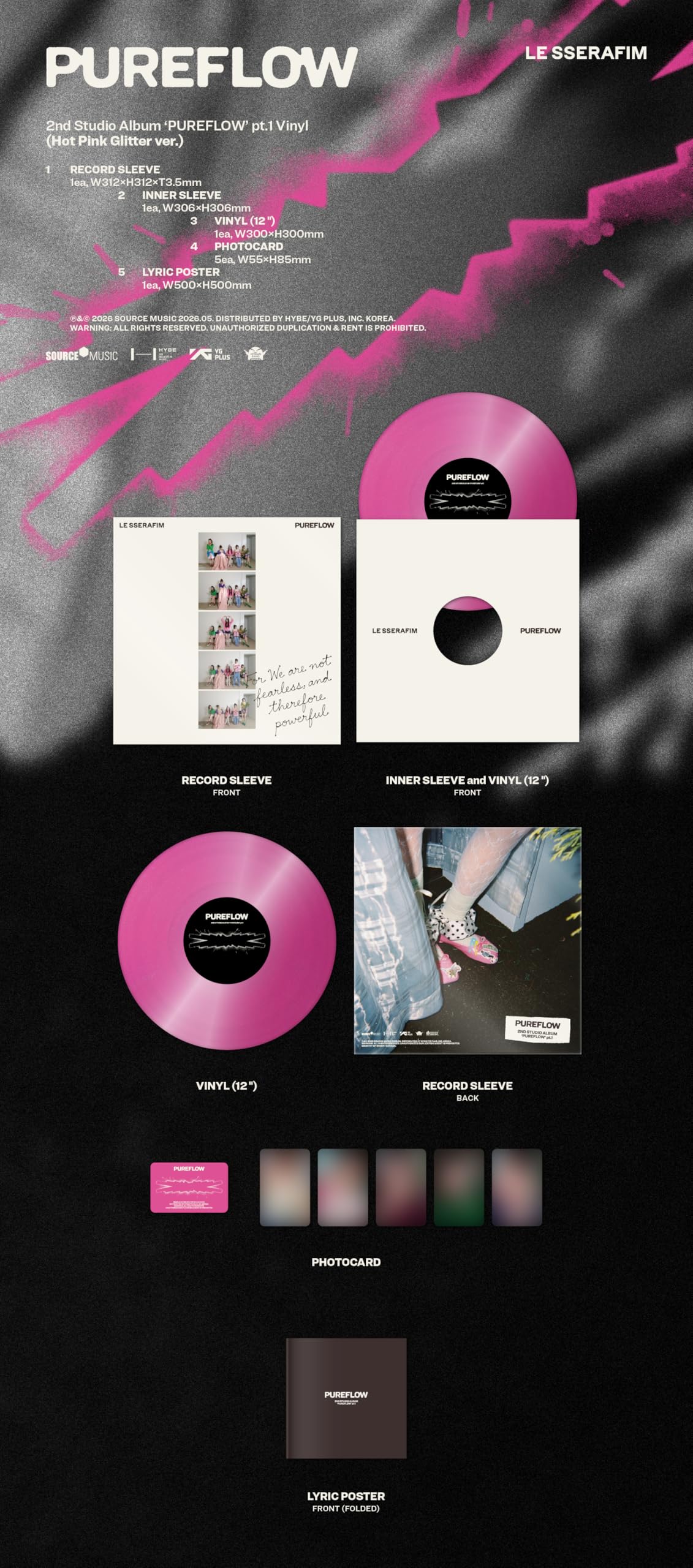 Amazon.co.jp: Le Sserafim - 2nd Studio Album Pureflow Pt.1 Vinyl