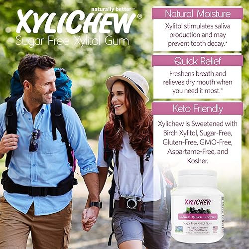 Miniatura 2 de Xylichew - Botes de goma de mascar 100 xilitol sin OMG gluten aspartame y goma sin azúcar cuidado bucal natural alivia el mal aliento y la boca seca