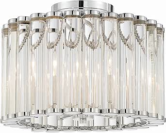 Crystorama Libby Langdon Elliot 4 Light Polished Nickel Semi Flush Mount