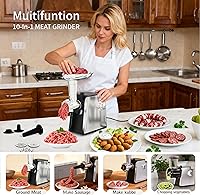 Vista 2 de Electric Meat Grinder 2800W Sausage Stuffer Maker 4-In-1 Vegetable Shredder With 3 Slice, Shred Blades,5 Blades,Sausage Stuffer,Kubbe Kit For Home
