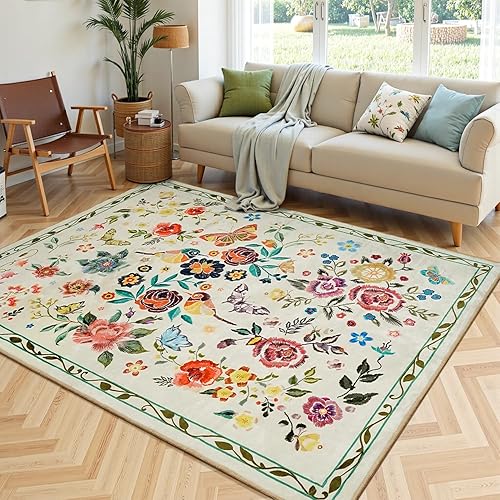 Miniatura 62 de Rugflix Alfombras de área de 8 x 10 pies para sala de estar, alfombra grande lavable, resistente a las manchas, pelo bajo, alfombra oscura moderna