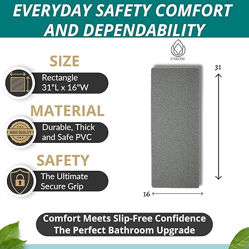 Miniatura 3 de ENKOSI Loofah - Tapetes de baño para bañera, tapete antideslizante para bañera de baño, tapetes de baño antideslizantes para bañera suave, tapete de