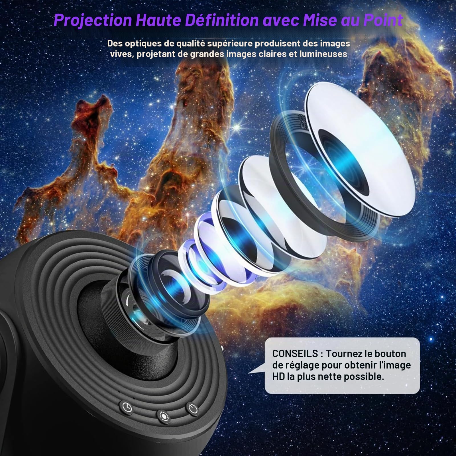 Night Light, Wallfree Projector, projecteur ciel etoile,cosmonaute projecteur,veilleuse adulte,projecteur enfant,projecteur planetarium,skylight projector, Sky Light, Projecteur Etoile Plafond 12 en 1