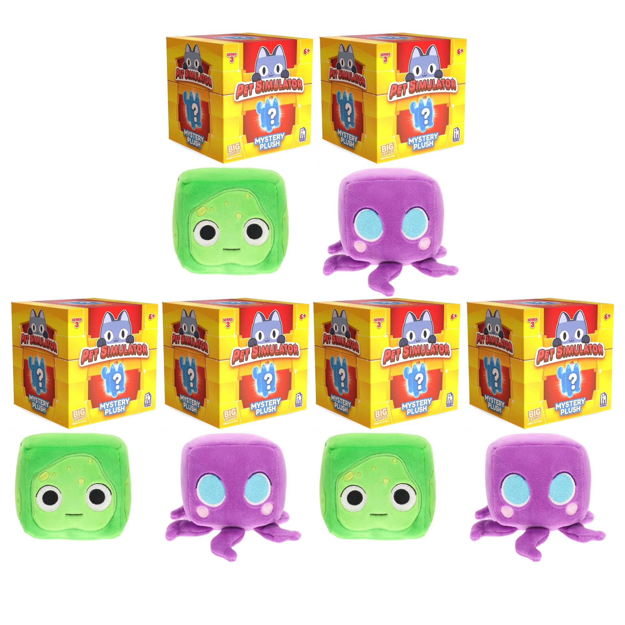 Pet Simulator Roblox Series 1,2 & 3 Limited Edition Cube Plush - Lucky Blind Box's, Bundles, Blind Bags & Figures - (Series 3 4" 12cm Plush with DLC - 6 Pack)