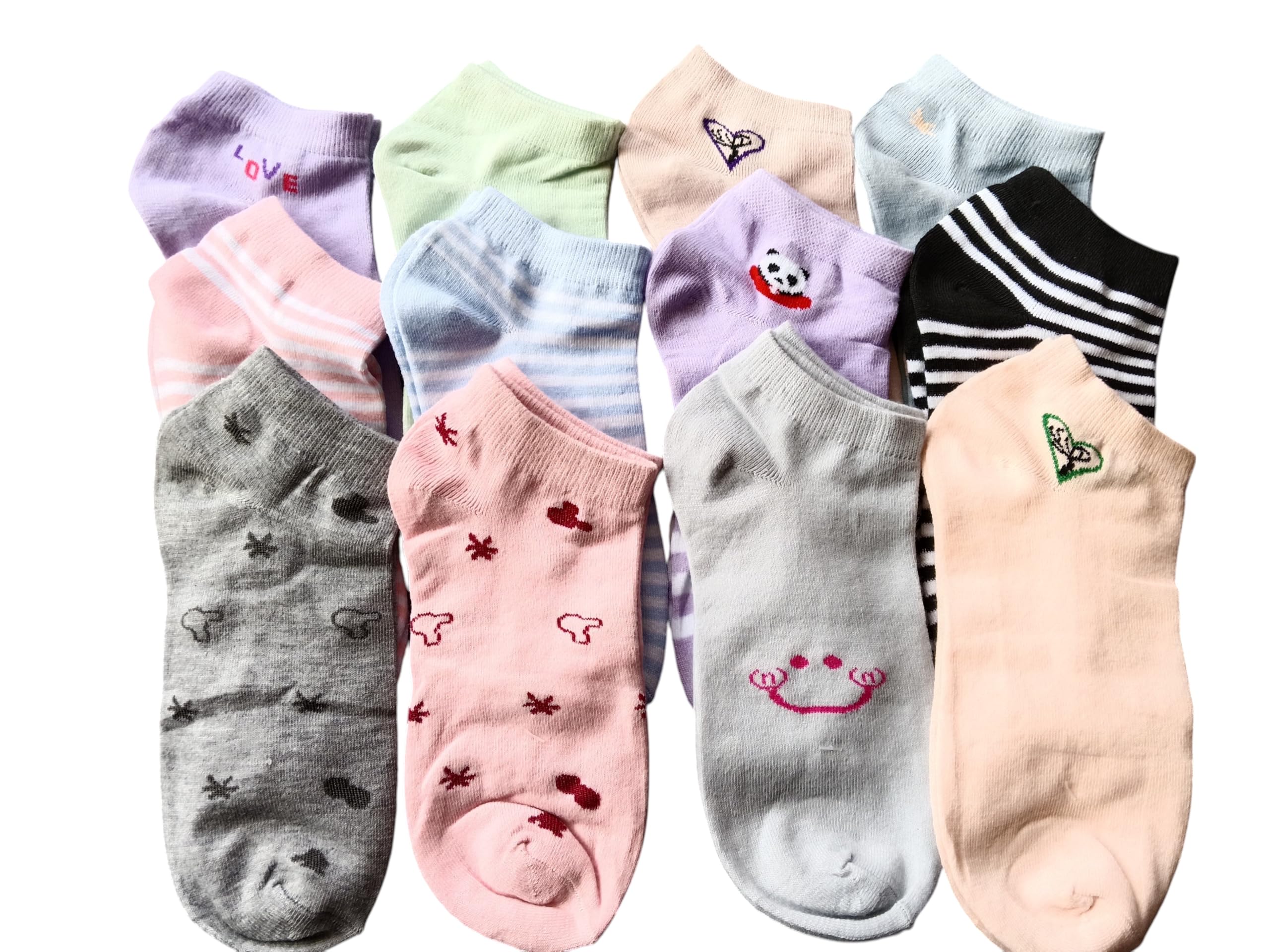 Fancy Ankle Socks for Women – Casual & Sports Use, Odour Resistant, Multi-Design Pack-image-43