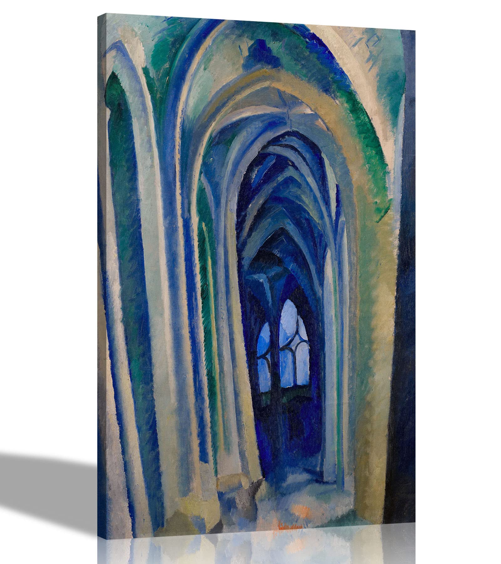 Artley Prints Multicoloured - Saint-Séverin No. 1 By Robert Delaunay Canvas Wall Art Prints L Home, Living Room, Bedroom Decor L Abstract Pictures Decoration 60 X 40Cm (24 X 16 Inches) A2