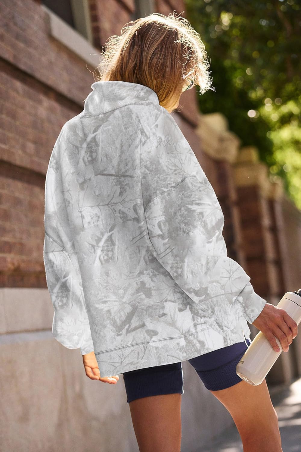 Womens Mock Neck Sweatshirts Oversized Fleece Turtleneck Long Sleeve Loose Fit Drop Shoulder Pullover Tops - Image 2