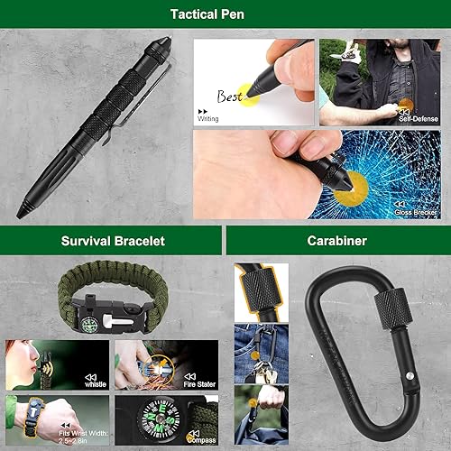 Miniatura 4 de Regalos para hombres, papá, marido, novio, equipo de supervivencia 30 en 1, kit de supervivencia de emergencia, accesorios de campamento, kit de