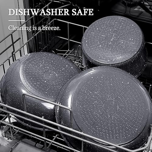 Miniatura 3 de GiPP Juego de sartenes antiadherentes de cerámica, mango extraíble, apto para lavavajillas y horno, sartenes antiadherentes con mango desmontable,