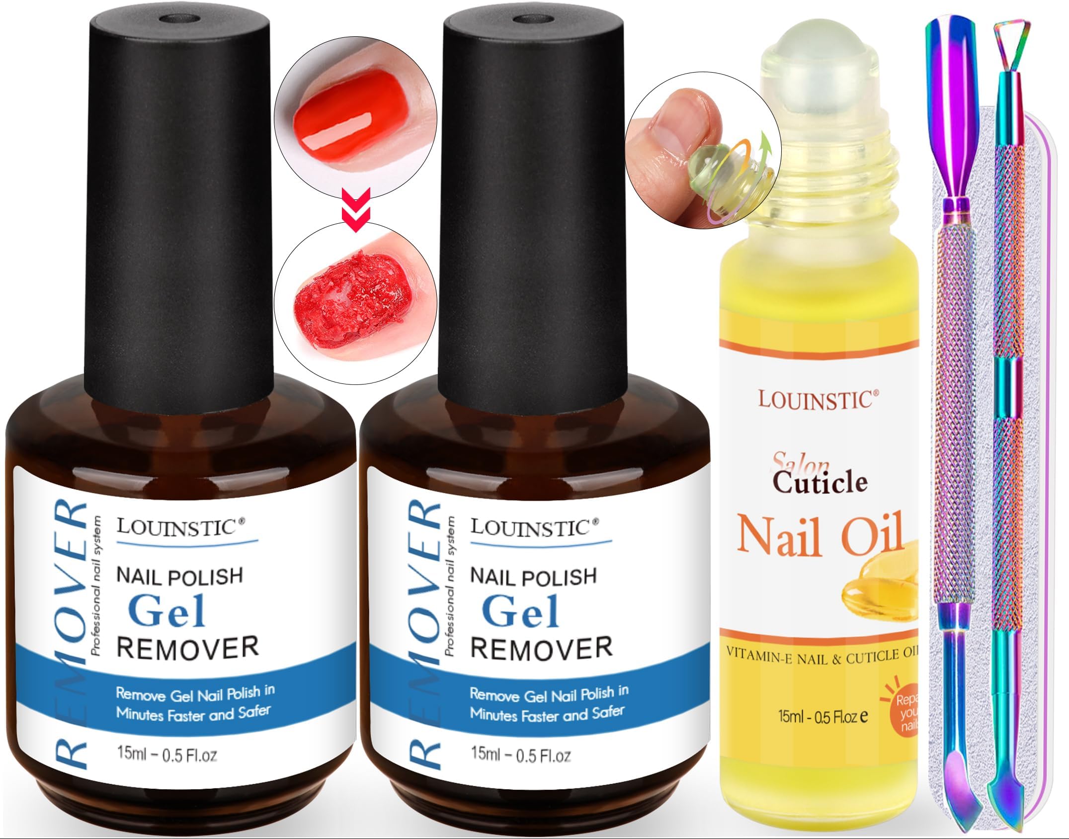 Morovan Gel Nail Polish Remover Kit Gel Polish Remover for Nails with Liquid Latex