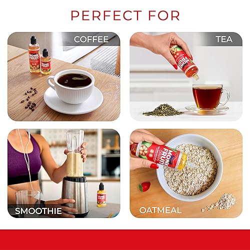 Miniatura 6 de 100% Pure Monk Fruit Extract (6 Drops  1 Tsp of Sugar) Zero Calories, Non-GMO, No Fillers - Liquid Monk Fruit Sweetener No Erythritol - Monk Fruit