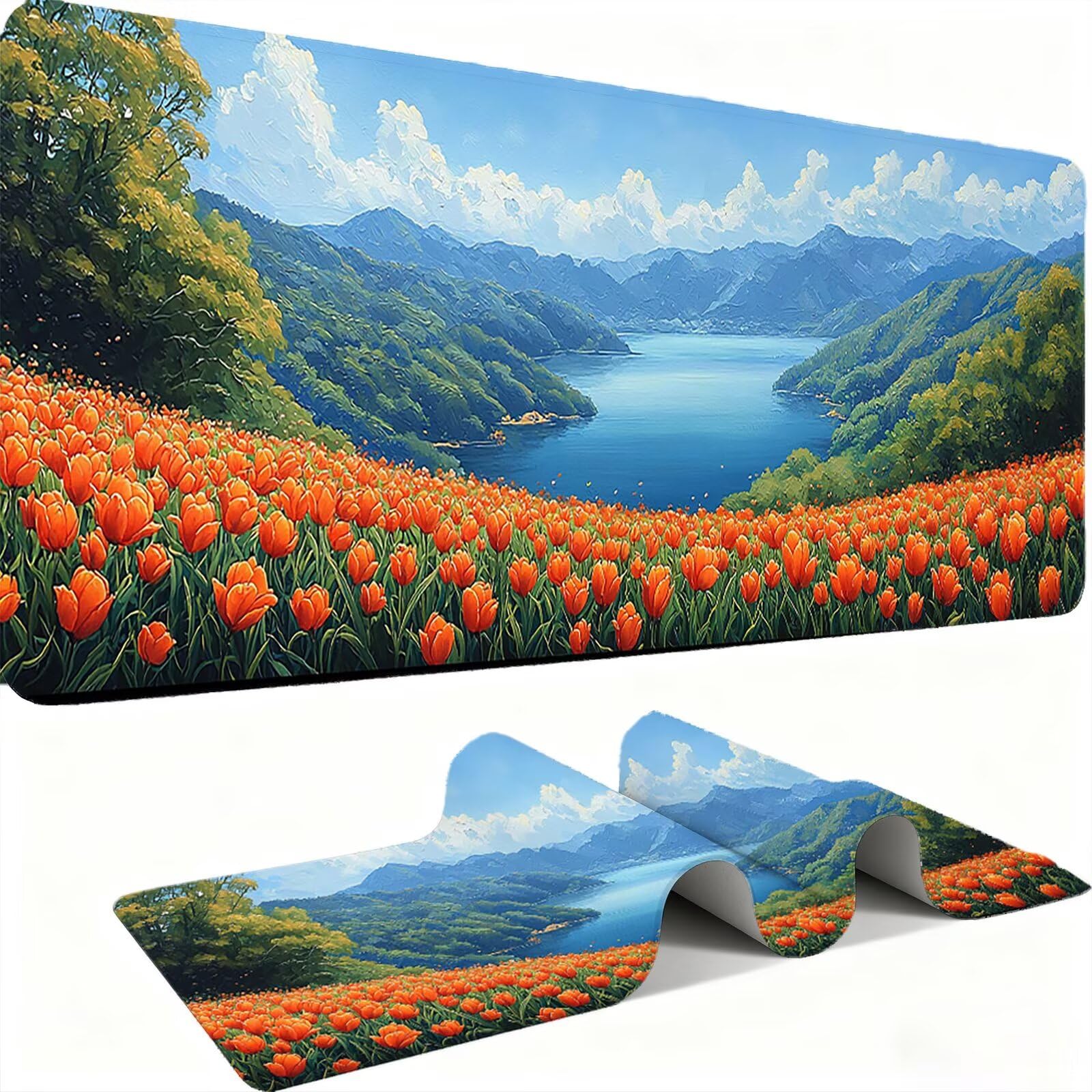 Podkładka pod mysz 1200 x 600 mm Podkładka pod mysz dla graczy, bardzo cienka podkładka na biurko, antypoślizgowa, zmywalna gumowa podstawa, ulepszona precyzja do komputera, komputera, pracy